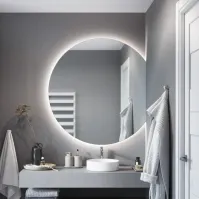Miroir rond élégant coupe verticale ajustable