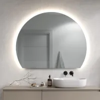 Miroir LED rond ajustable éclairage personnalisable