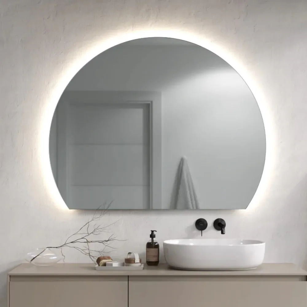 Miroir LED rond ajustable éclairage personnalisable