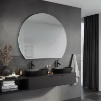 Miroir rond sur mesure coupe horizontale ajustable