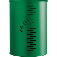 Corbeille cylindrique verte pivotante design moderne pratique