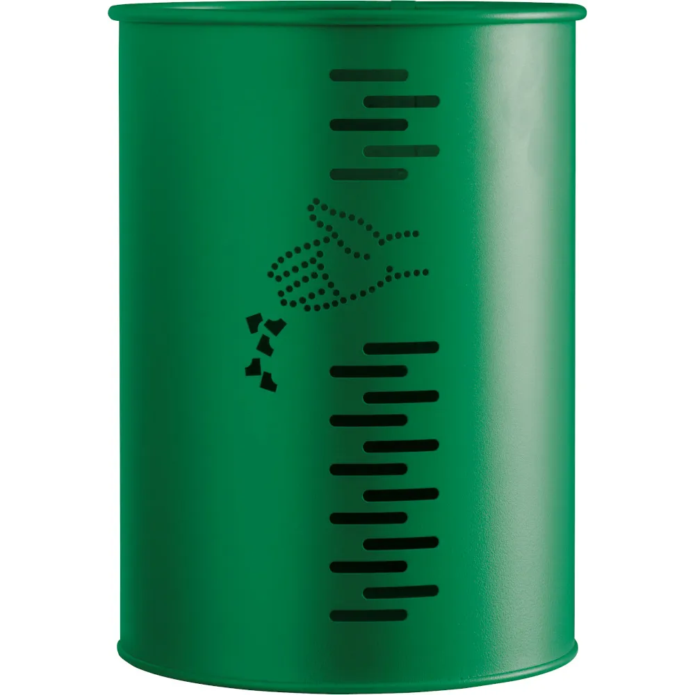 Corbeille cylindrique verte pivotante design moderne pratique