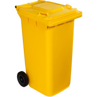 Poubelle jaune 240L à roulettes robuste et pratique