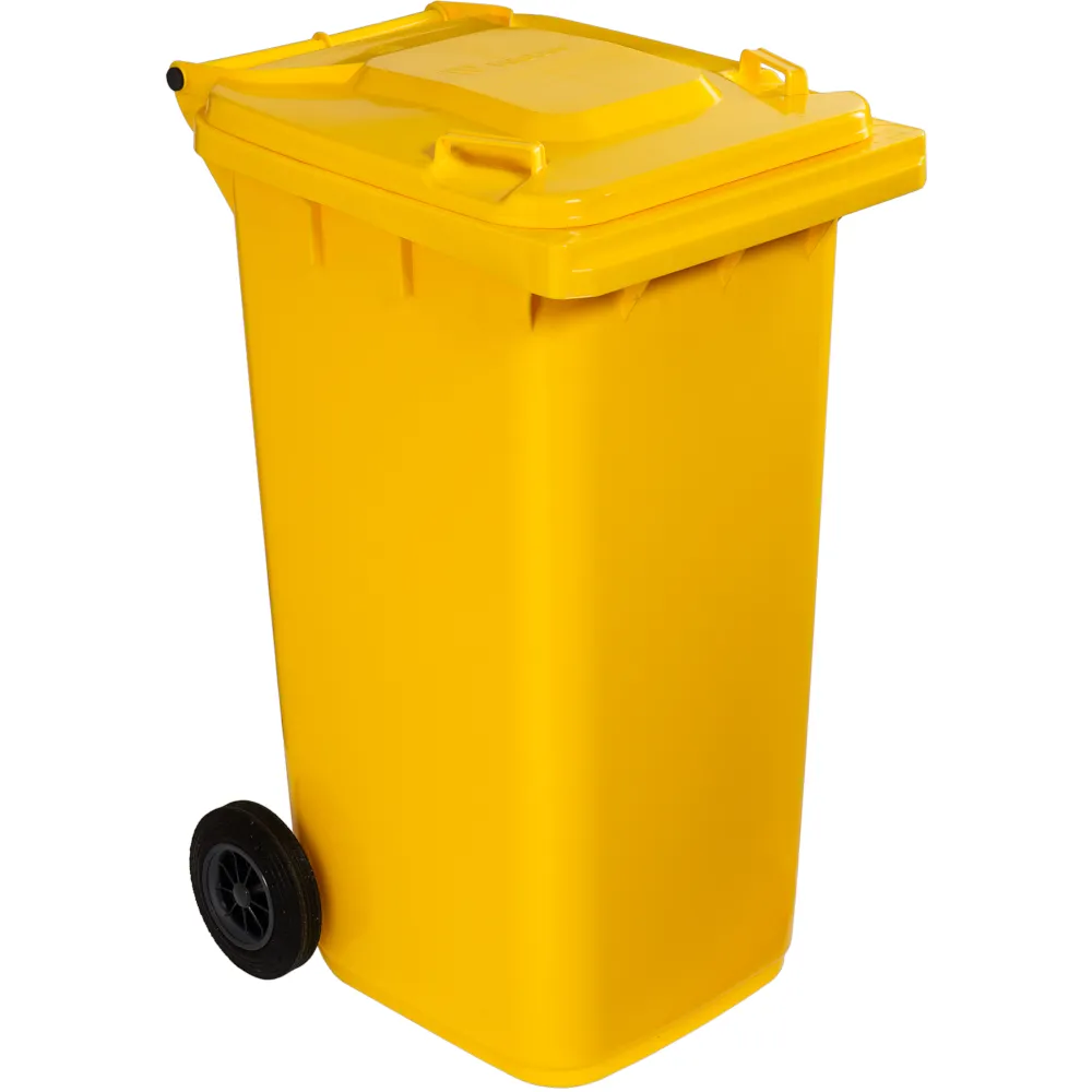 Poubelle jaune 240L à roulettes robuste et pratique