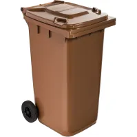 Container marron 240L à roulettes robuste et pratique