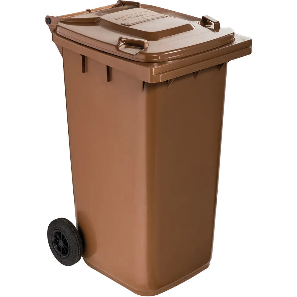 Container marron 240L à roulettes robuste et pratique