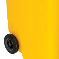 Poubelle jaune 360L HDPE résistante roulettes maniables