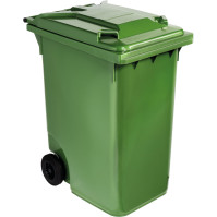 Poubelle verte à roulettes grande capacité 360L robuste