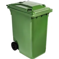 Poubelle verte à roulettes grande capacité 360L robuste