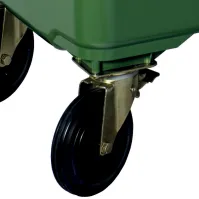 Poubelle verte durable 1100L avec roulettes robustes
