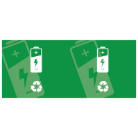 Autocollant signalisation piles usagées écologie recyclage environnement