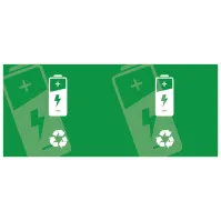 Autocollant signalisation piles usagées écologie recyclage environnement