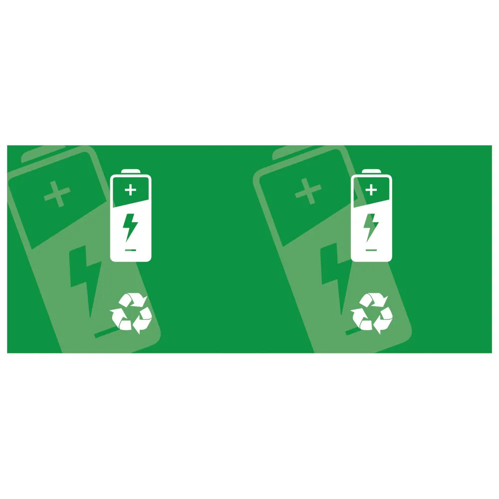 Autocollant signalisation piles usagées écologie recyclage environnement