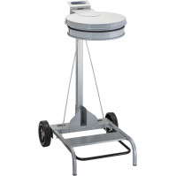 Support à déchets gris 110L mobile avec pédale