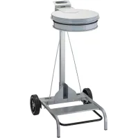 Support à déchets gris 110L mobile avec pédale