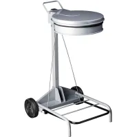 Support sac-poubelle 110L acier robuste mobile hygiénique