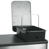 Poubelle inox tri sélectif ouverture pédale 3 compartiments