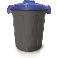 Bac rond bleu avec couvercle clippable empilable