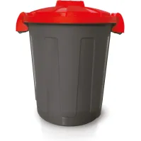 Bac rond rouge avec couvercle clipsable