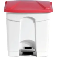 Poubelle rouge à pédale 30L pour tri sélectif HACCP