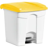 Poubelle plastique pédale 30L jaune