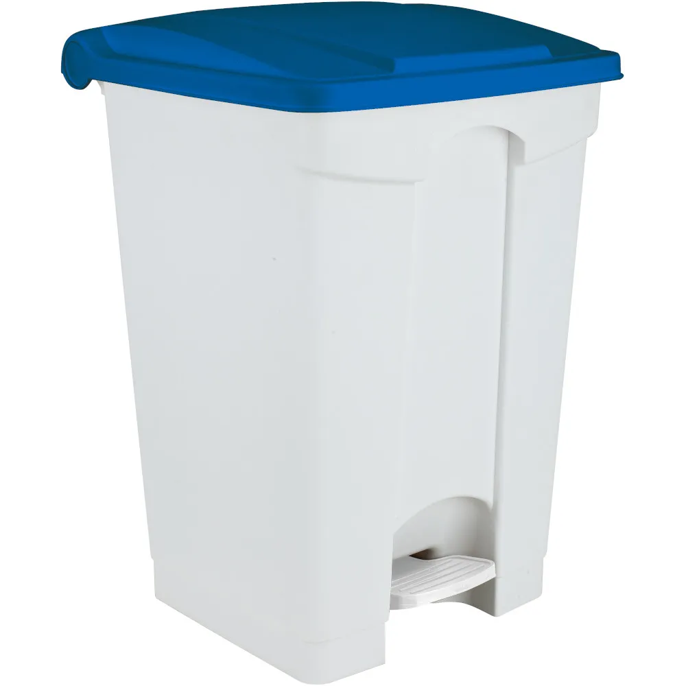 Poubelles à pédale tri sélectif bleues 45 litres lot 3