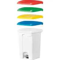 Poubelle à pédale tri sélectif 45L bleue lot de 3