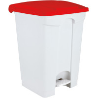 Poubelle plastique rouge 45L à pédale pratique et durable