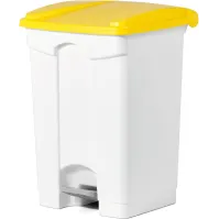 Poubelle tri sélectif 45L jaune à pédale lot de 3