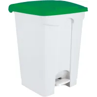 Poubelle pédale tri sélectif verte 45L lot de 3