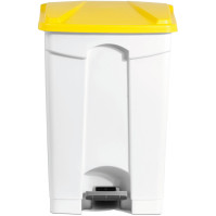 Poubelle plastique jaune à pédale 45 litres