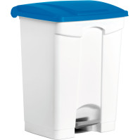 Poubelles bleues à pédale 70L plastique lot de trois