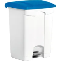 Poubelles bleues à pédale 70L plastique lot de trois