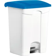 Poubelles bleues à pédale 70L plastique lot de trois