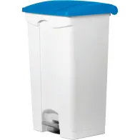 Poubelle plastique bleue à pédale 90 litres