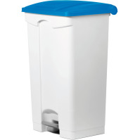 Lot de 3 poubelles bleues 90L avec pédale