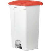 Poubelle rouge à pédale plastique 90L