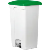 Poubelle plastique verte à pédale 90L lot de 3