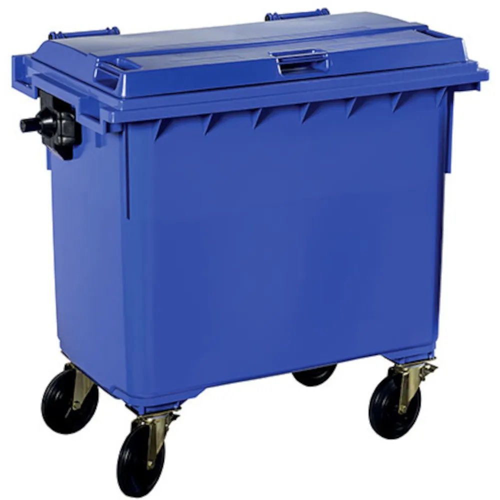 Conteneur extérieur bleu 770 litres mobile