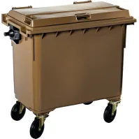 Conteneur mobile extérieur 770L marron polyvalent et robuste