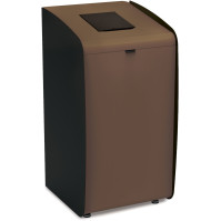 Borne modulaire marron pour tri sélectif des déchets.