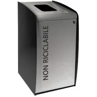Borne à déchets avec façade grise ouverture pratique
