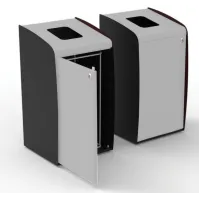 Borne à déchets façade grise avec ouverture frontale élégante