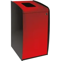 Borne à déchets avec ouverture façade rouge moderne et pratique