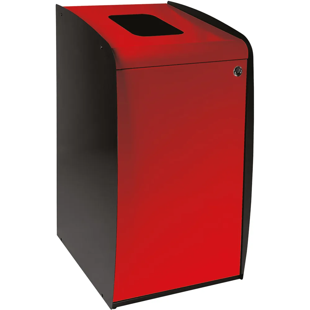 Borne à déchets avec ouverture façade rouge moderne et pratique