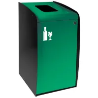 Borne déchets façade verte ouverture frontale compacte pratique