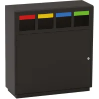 Meuble pratique pour tri sélectif 4 flux coloré compact