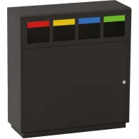 Meuble pratique pour tri sélectif 4 flux coloré compact