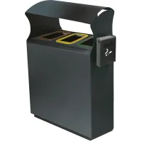 Cendrier mural sécurisé en tôle galvanisée gris manganèse