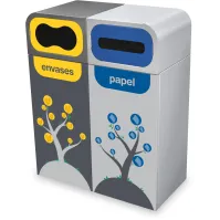 Poubelle colorée et amusante pour écoles 120L visuel inclus